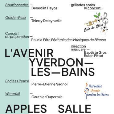 3 mai 2026 – Concert de préparation pour la Fête Fédérale de Musique avec l&rsquo;Echo du Chêne de Pampigny à Apples